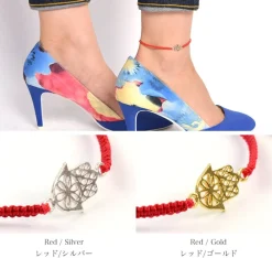 CHALISA T.. / Hamsa Hand Notched Cord Anklet