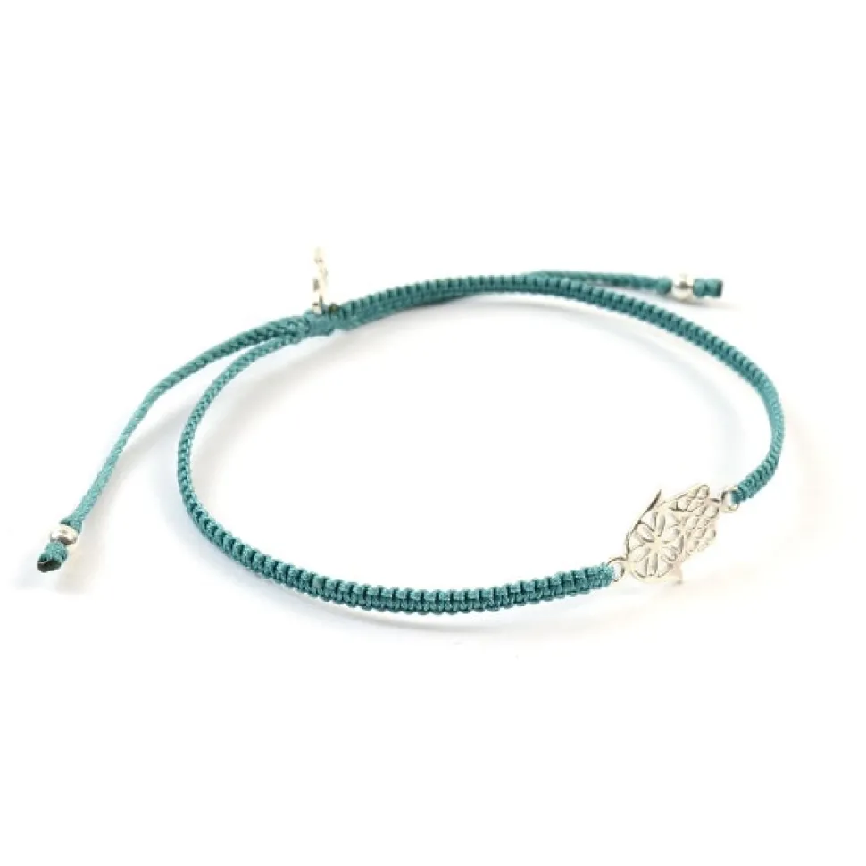 CHALISA T.. / Hamsa Hand Notched Cord Anklet