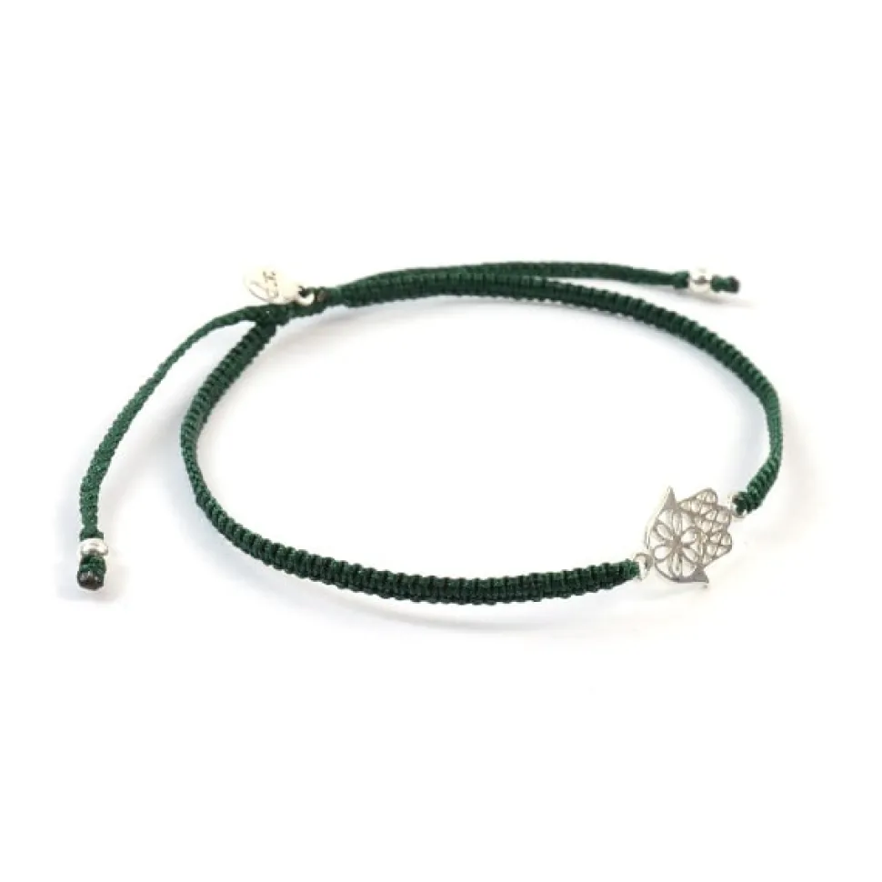 CHALISA T.. / Hamsa Hand Notched Cord Anklet