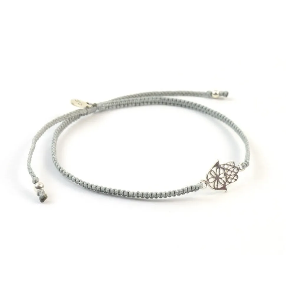 CHALISA T.. / Hamsa Hand Notched Cord Anklet