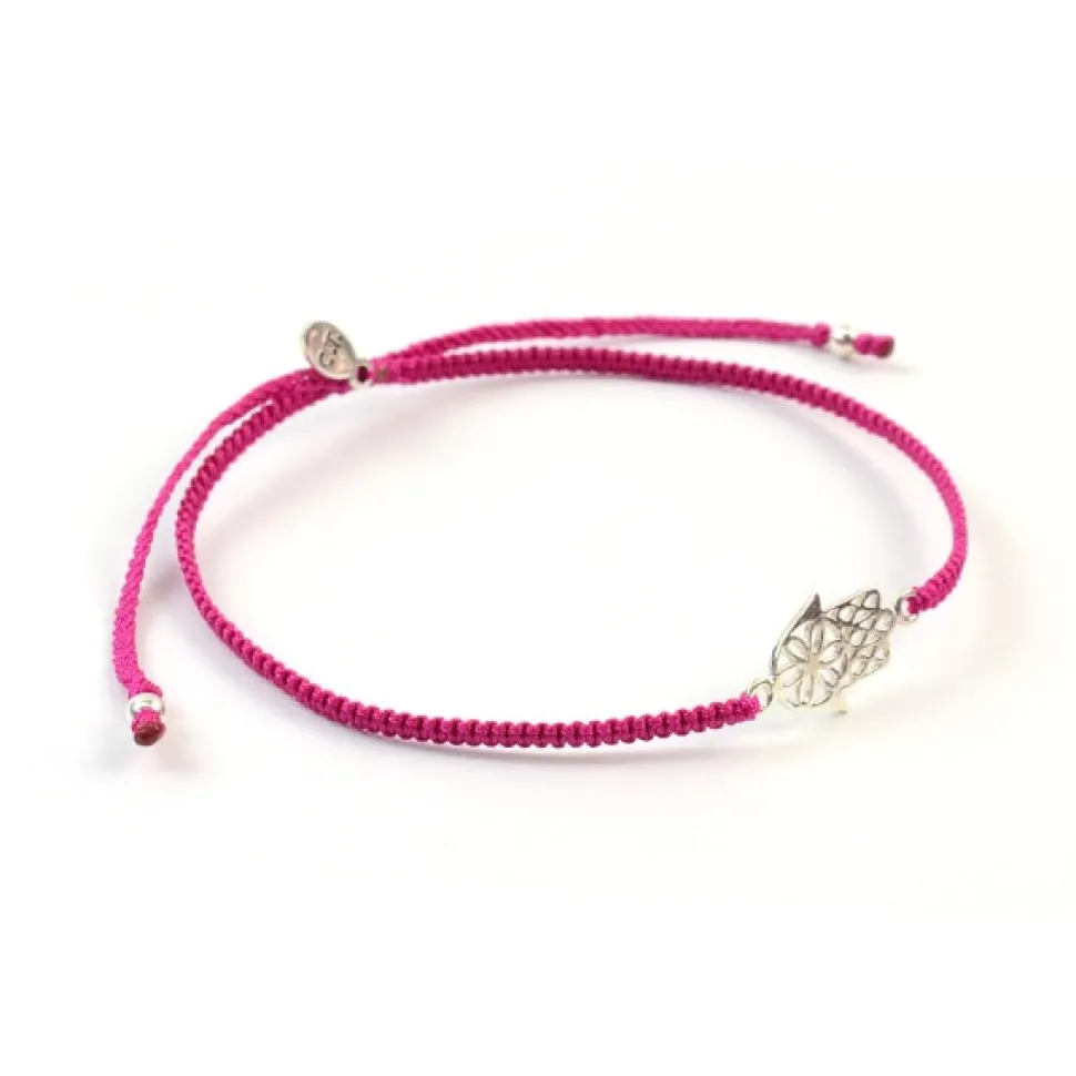 CHALISA T.. / Hamsa Hand Notched Cord Anklet