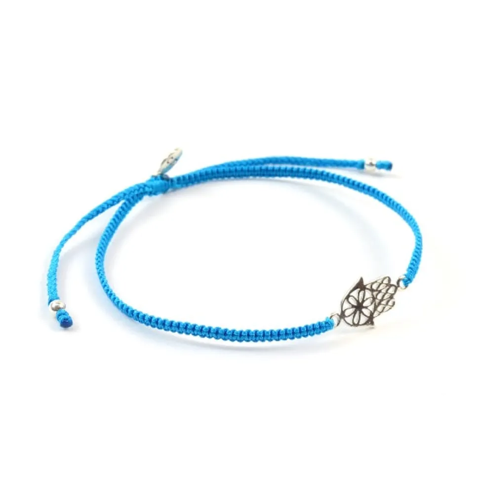 CHALISA T.. / Hamsa Hand Notched Cord Anklet