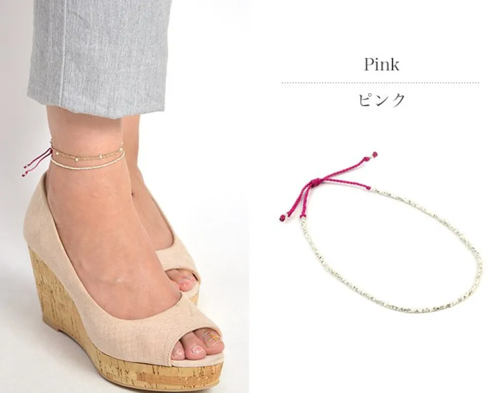 CHALISA T.. / Karen Silver Beads Single Cord Anklet