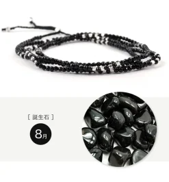 CHALISA T.. / Onyx 2mm cut beads 2 way accessory necklace/bracelet