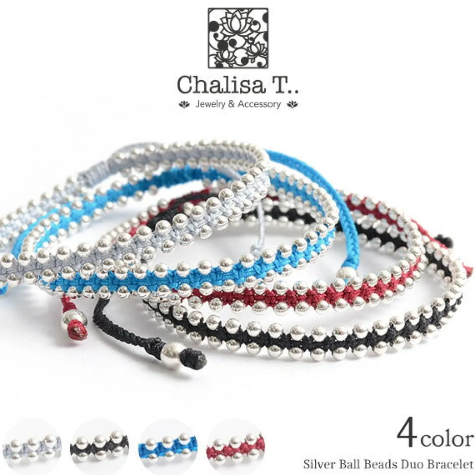 CHALISA T.. / Silver Ball Beads Duo Bracelet
