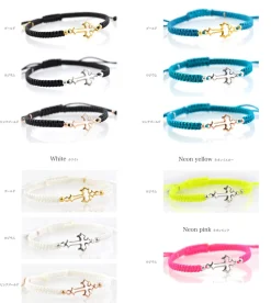 CHALISA T.. / Silver Cross Knotting Cord Anklet