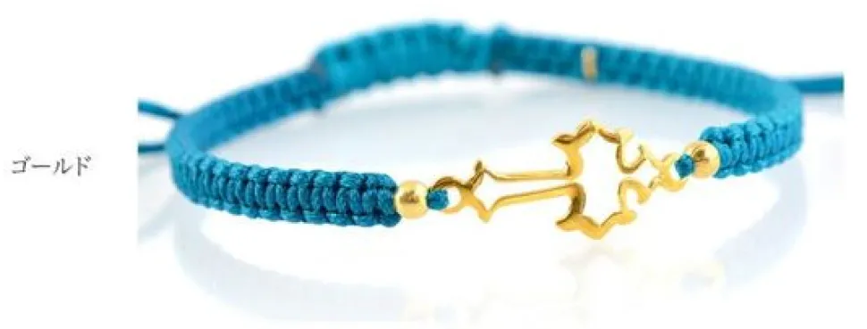 CHALISA T.. / Silver cross notched cord bracelet