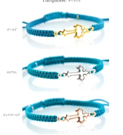 CHALISA T.. / Silver cross notched cord bracelet