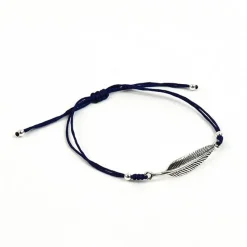 CHALISA T.. / Silver feather knotted cord bracelet