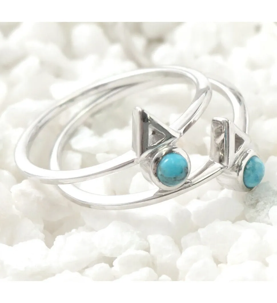CHALISA T.. / Turquoise Circle Triangle Extra Fine Ring