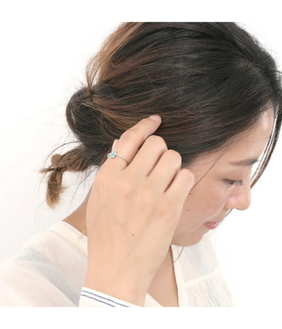 CHALISA T.. / Turquoise Circle Triangle Extra Fine Ring