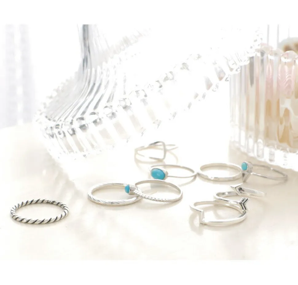 CHALISA T.. / Turquoise Circle Triangle Extra Fine Ring