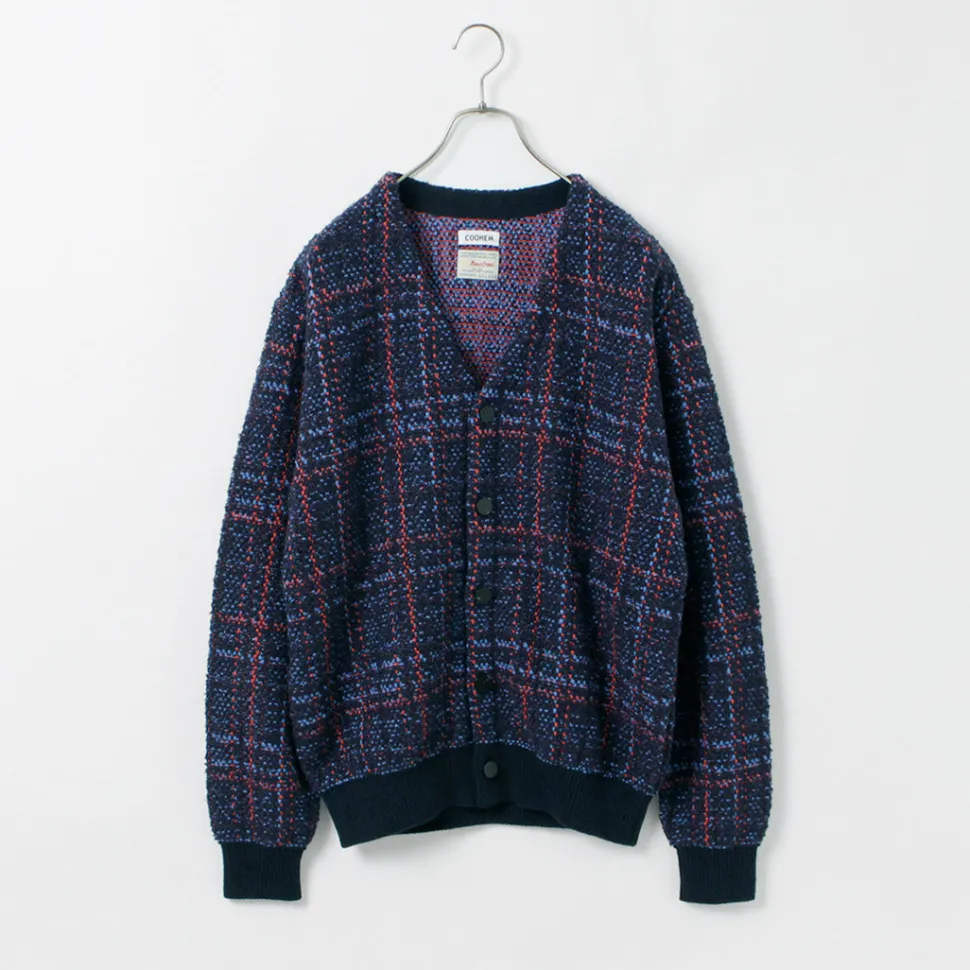 COOHEM / Check Tweed Cardigan