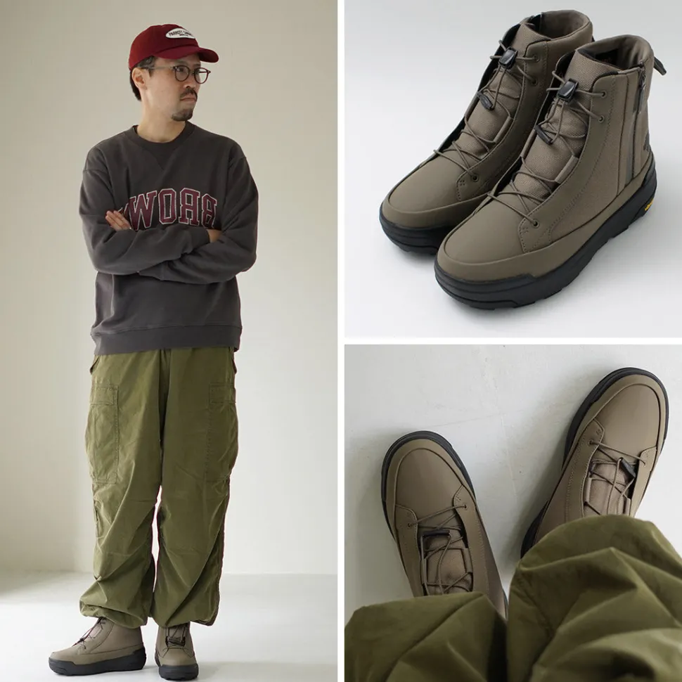 DESCENTE / High Cut Side Zip Lace Up Boots