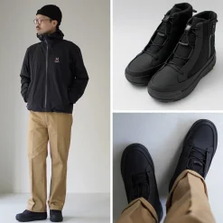 DESCENTE / High Cut Side Zip Lace Up Boots