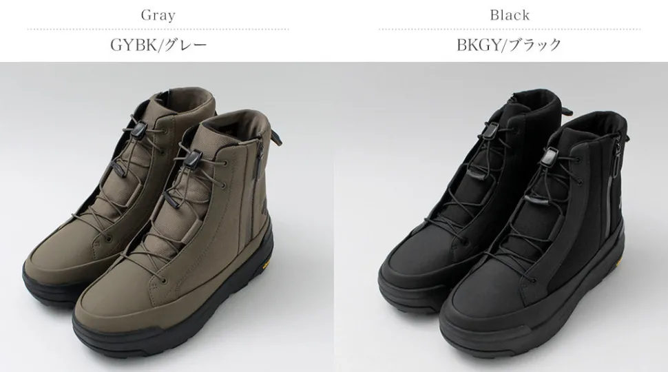 DESCENTE / High Cut Side Zip Lace Up Boots