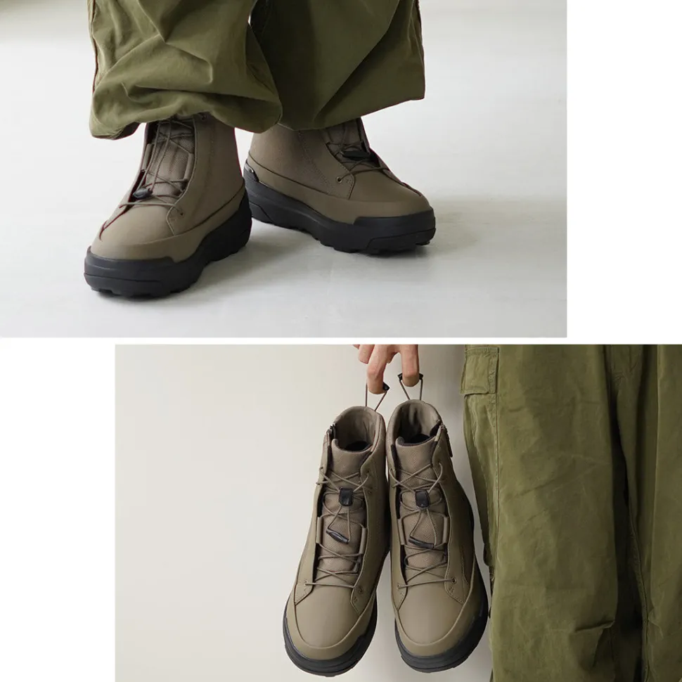 DESCENTE / High Cut Side Zip Lace Up Boots