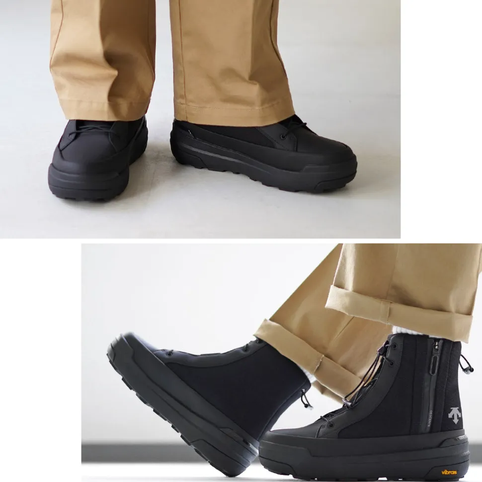 DESCENTE / High Cut Side Zip Lace Up Boots