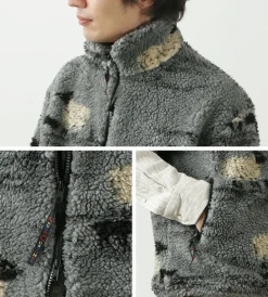 FARFIELD ORIGINAL / Jacquard Weave Boa Short Sleeve Fell Jacket