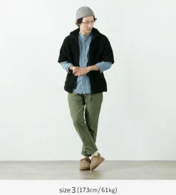 FARFIELD ORIGINAL / Jacquard Weave Boa Short Sleeve Fell Jacket