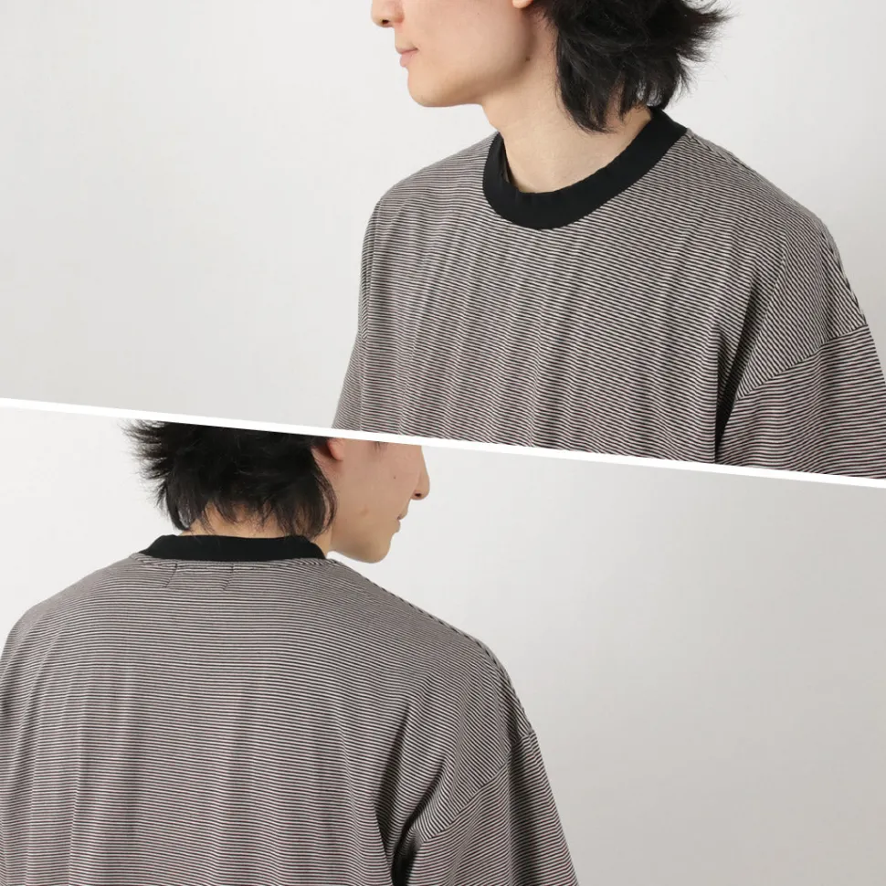 FLISTFIA / Loose fit Striped crew neck T-shirt
