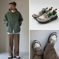 FLOWER MOUNTAIN / Yamano Three Pig Suede and Nylon Sneakers