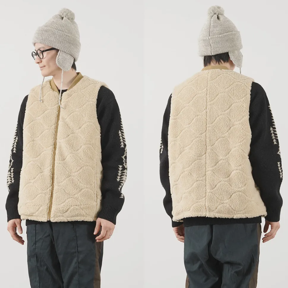 FNOR / Quilted Sheepskin Boa MIL Vest