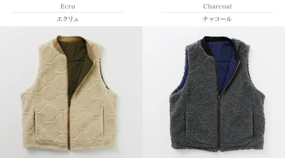 FNOR / Quilted Sheepskin Boa MIL Vest