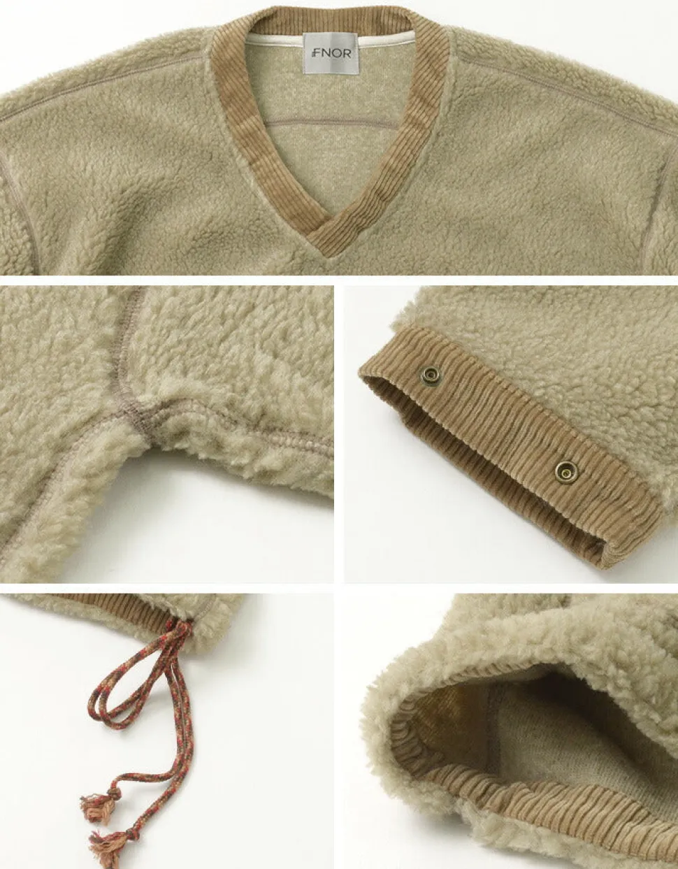 FNOR / V-Neck Boa Pullover