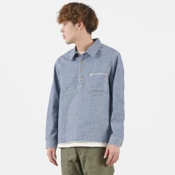 FOB FACTORY / F3487 Chambray pullover shirt
