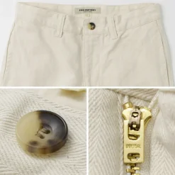 FOB FACTORY / F0516 Cotton hemp herringbone Trouser