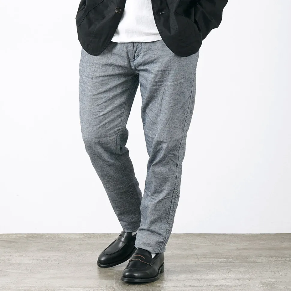 FOB FACTORY / F0513 Cotton Linen Double Wave Chambray Pants