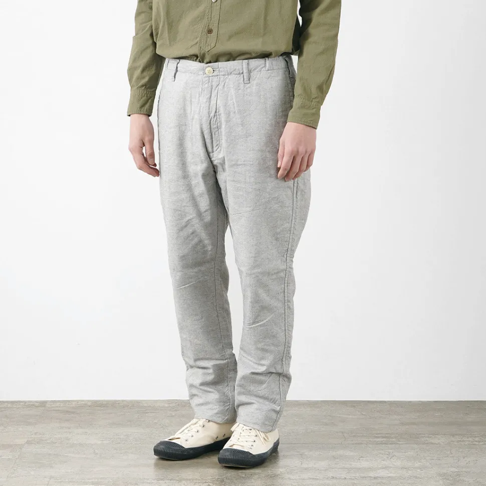 FOB FACTORY / F0513 Cotton Linen Double Wave Chambray Pants