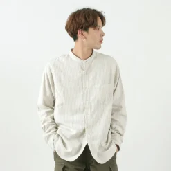 FOB FACTORY / F3485 C/W STRIPE BANDCOLLAR Shirt