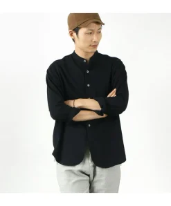 FOB FACTORY / F3470 denim band collar shirt