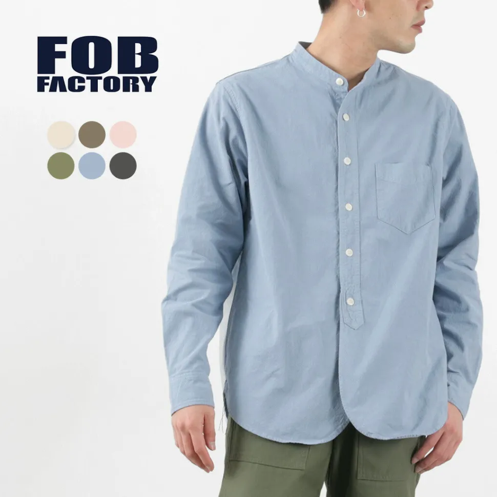 FOB FACTORY / F3464 Dye band collar shirt