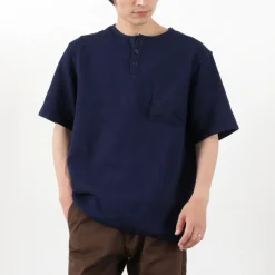 FOB FACTORY / F3493 Indigo waffle T-shirt