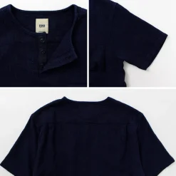 FOB FACTORY / F3493 Indigo waffle T-shirt