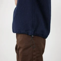 FOB FACTORY / F3493 Indigo waffle T-shirt