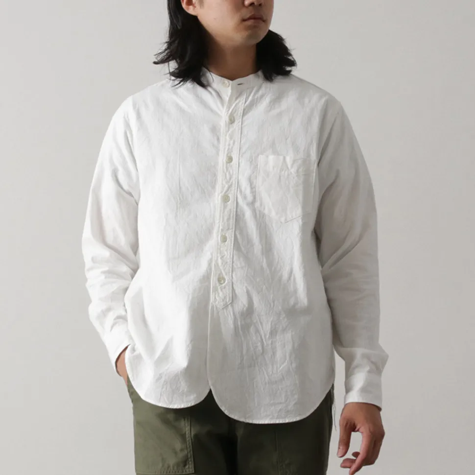 FOB FACTORY / F3429 Long sleeve Ox band collar shirt