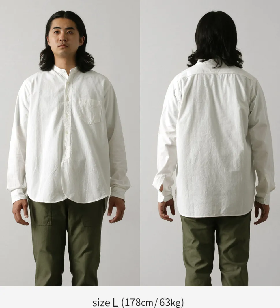 FOB FACTORY / F3429 Long sleeve Ox band collar shirt