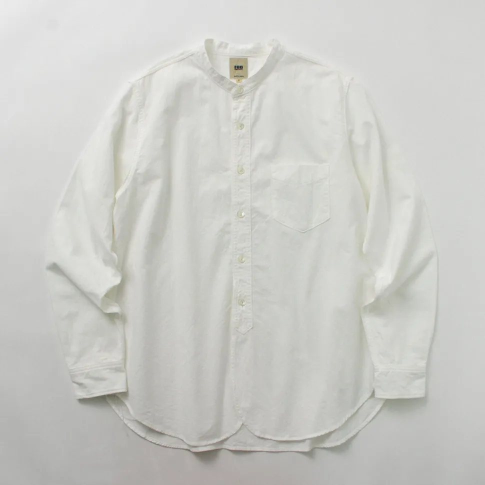 FOB FACTORY / F3429 Long sleeve Ox band collar shirt