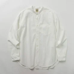 FOB FACTORY / F3429 Long sleeve Ox band collar shirt