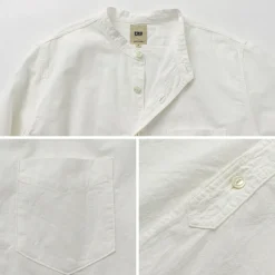 FOB FACTORY / F3429 Long sleeve Ox band collar shirt