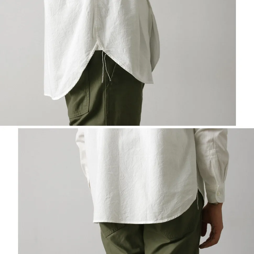 FOB FACTORY / F3429 Long sleeve Ox band collar shirt