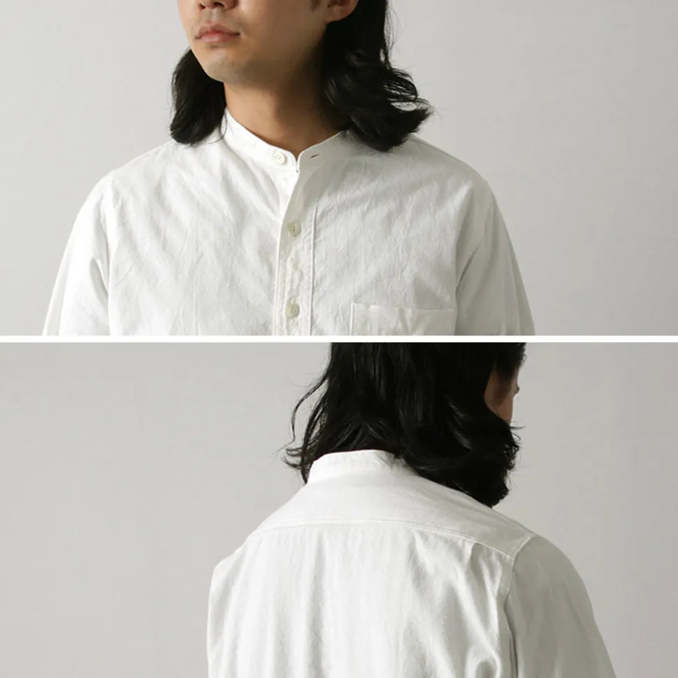 FOB FACTORY / F3429 Long sleeve Ox band collar shirt
