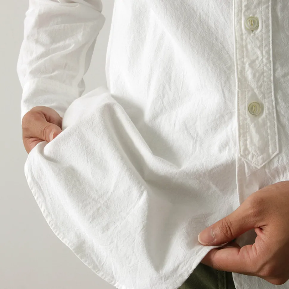 FOB FACTORY / F3429 Long sleeve Ox band collar shirt