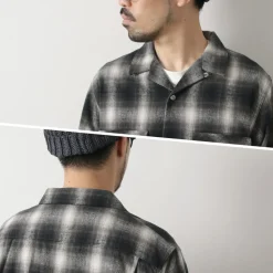 FOB FACTORY / F3505 Nel open collar shirt