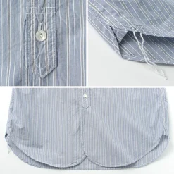 FOB FACTORY / F3488 striped band collar shirt