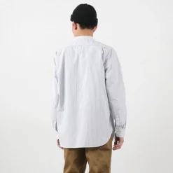 FOB FACTORY / F3488 striped band collar shirt